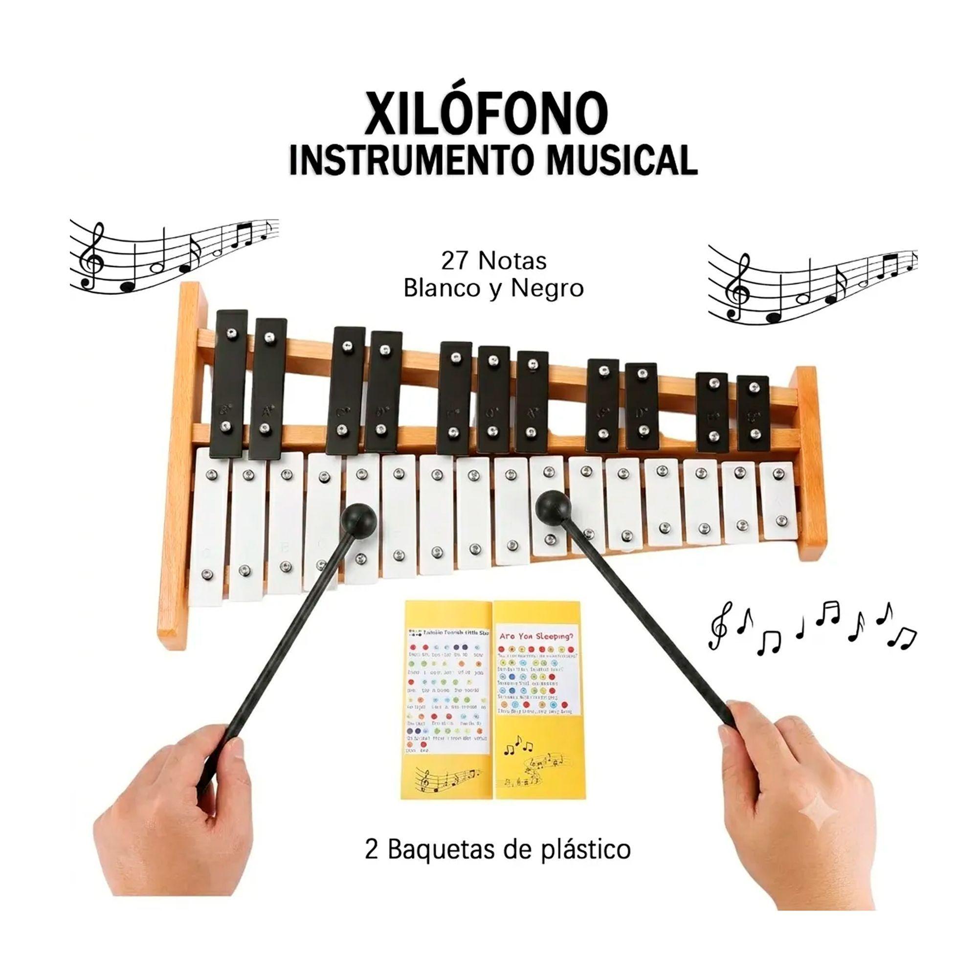 Xilofono 27 Notas Base Madera Y Metal Metalofono Educativo-1