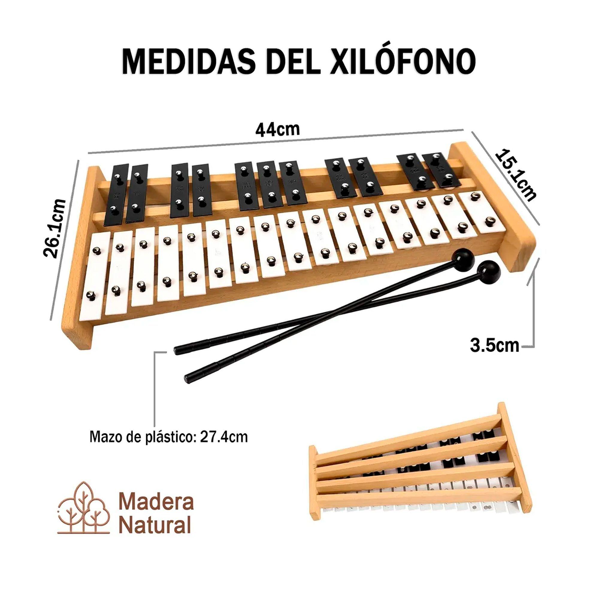 Xilofono 27 Notas Base Madera Y Metal Metalofono Educativo-5