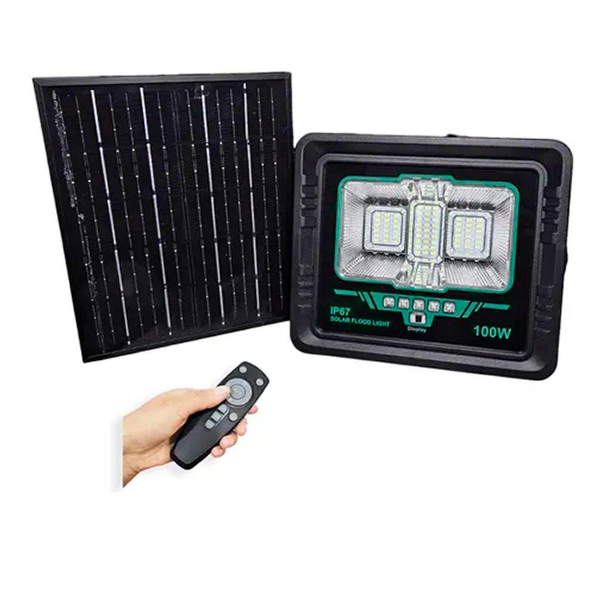 Lampara Foco Solar 63led 100w + Panel Solar + Control Remoto-6