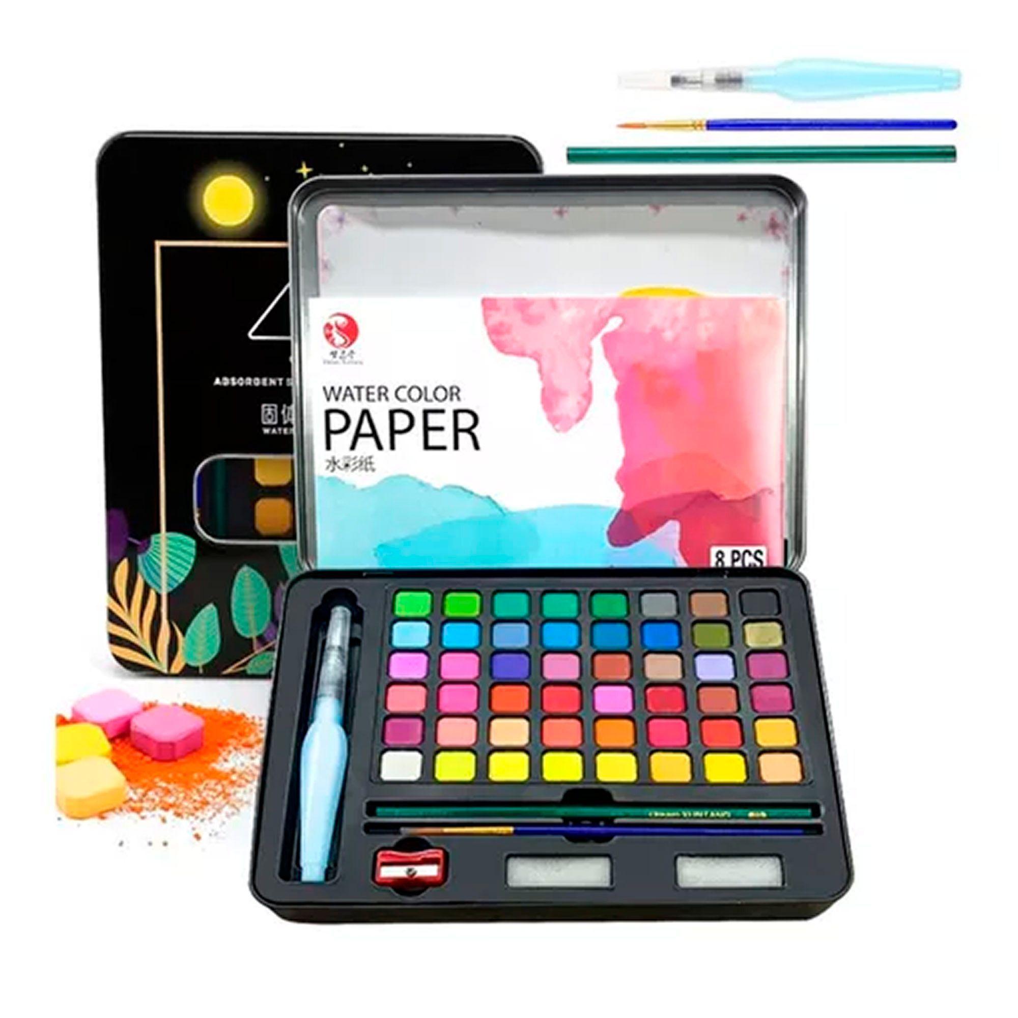 Kit Acuarelas Profesionales Pintura Acuarela Art 48 Colores-0