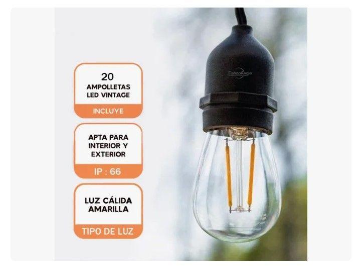 Guirnalda Luces Led 10metros 20ampolletas Exterior Interior-2