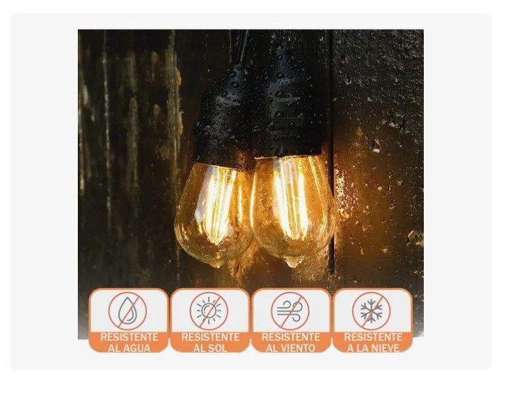 Guirnalda Luces Led 10metros 20ampolletas Exterior Interior-5