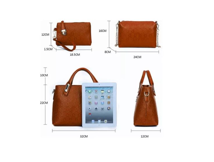 Set 4 Bolsas Mujer Moda Dama Crossbody Cosmetiquera Correa-2