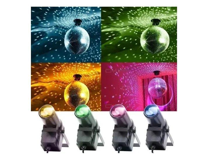 Luz Para Bola De Discoteca, Proyector De Espejo Rgb 15w Dmx-4