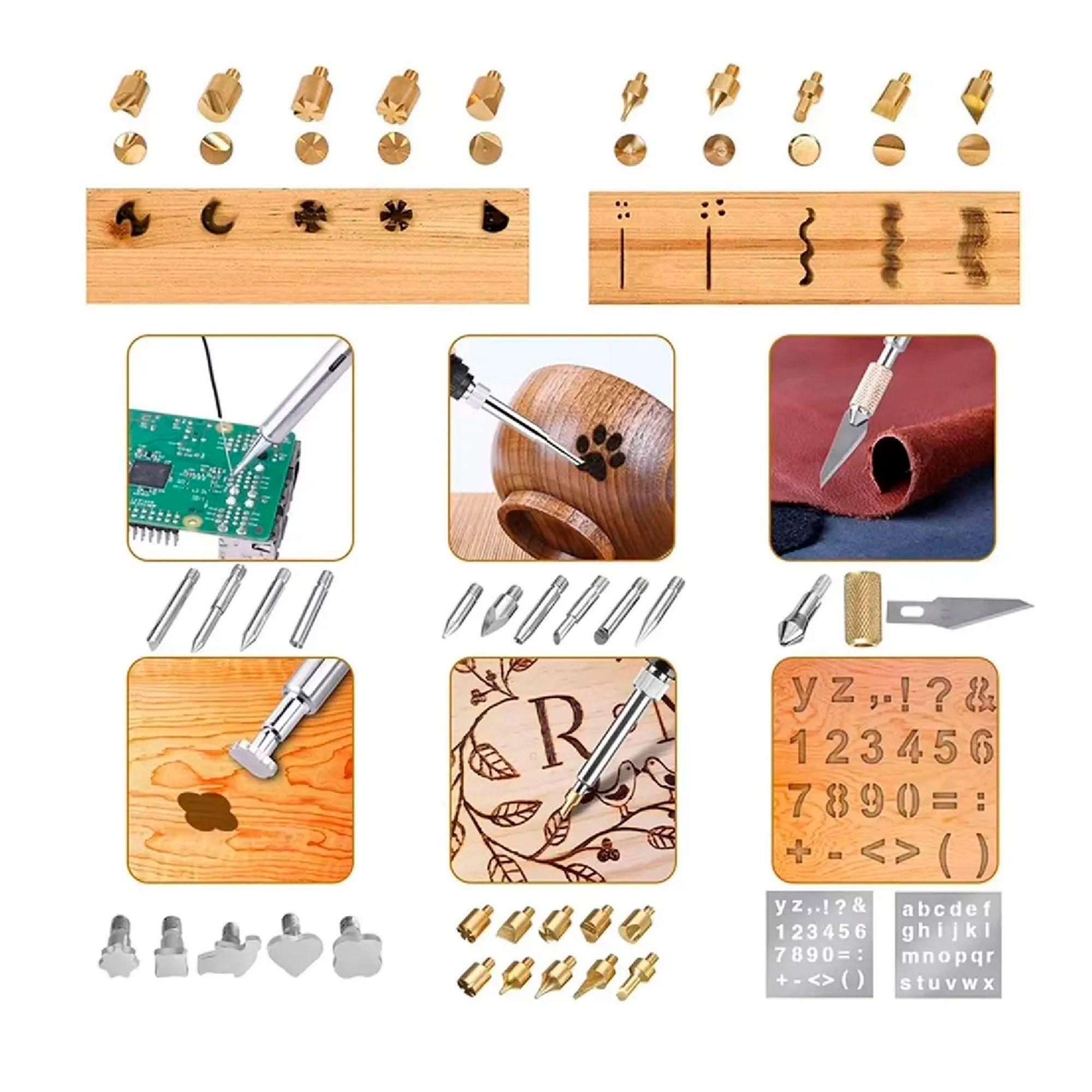 Pirograbador Cautin Para Madera Con Punta Lapiz 60w 35pcs-2