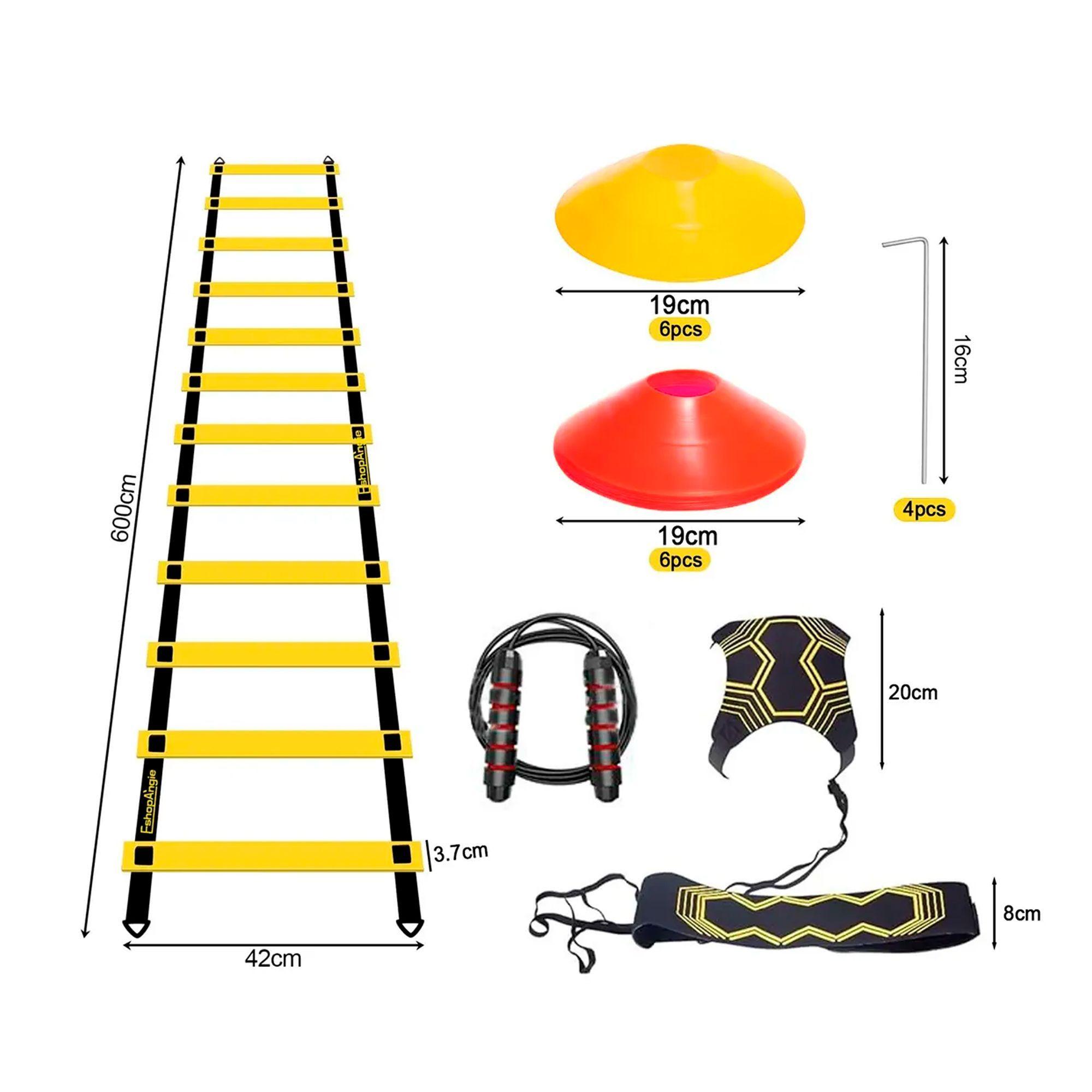 Kit Entrenamiento Agilidad Futbol Escalera Conos Cuerda-2