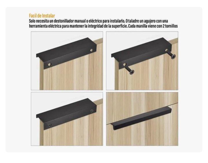 Tiradores Manilla Negro, Tirador Mueble Puerta 15cm 10 Unid-5