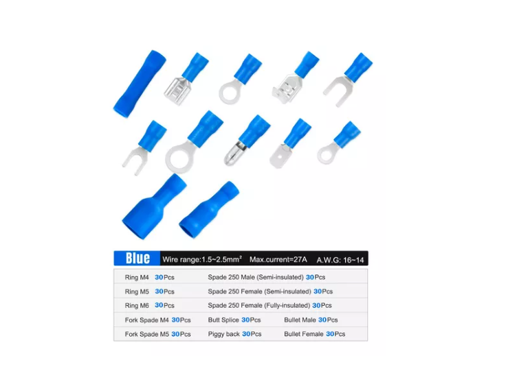Kit Terminales Conector De Cable Eléctrico Aislado-4