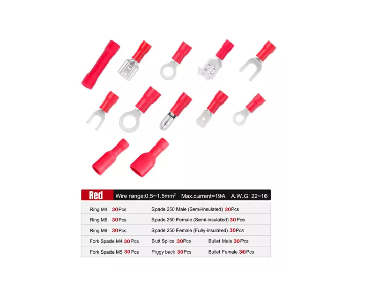Kit Terminales Conector De Cable Eléctrico Aislado-3