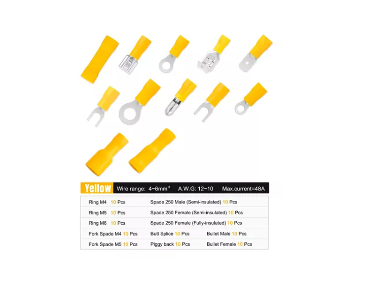 Kit Terminales Conector De Cable Eléctrico Aislado-2