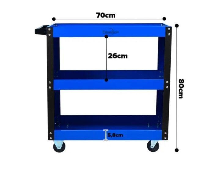 Carro Porta Herramientas 3 Niveles Con Organizador Lateral-4