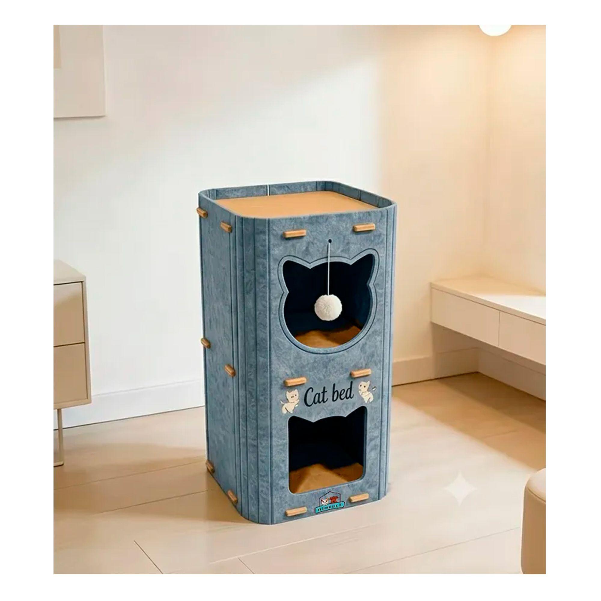 Casa Para Gatos 3 Pisos De Fieltro Cama Cueva Cerrada-6