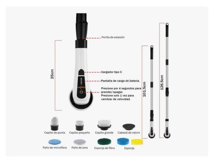 Cepillo Limpieza Eléctrico Inalámbrico Para Hogar 9 En 1-6