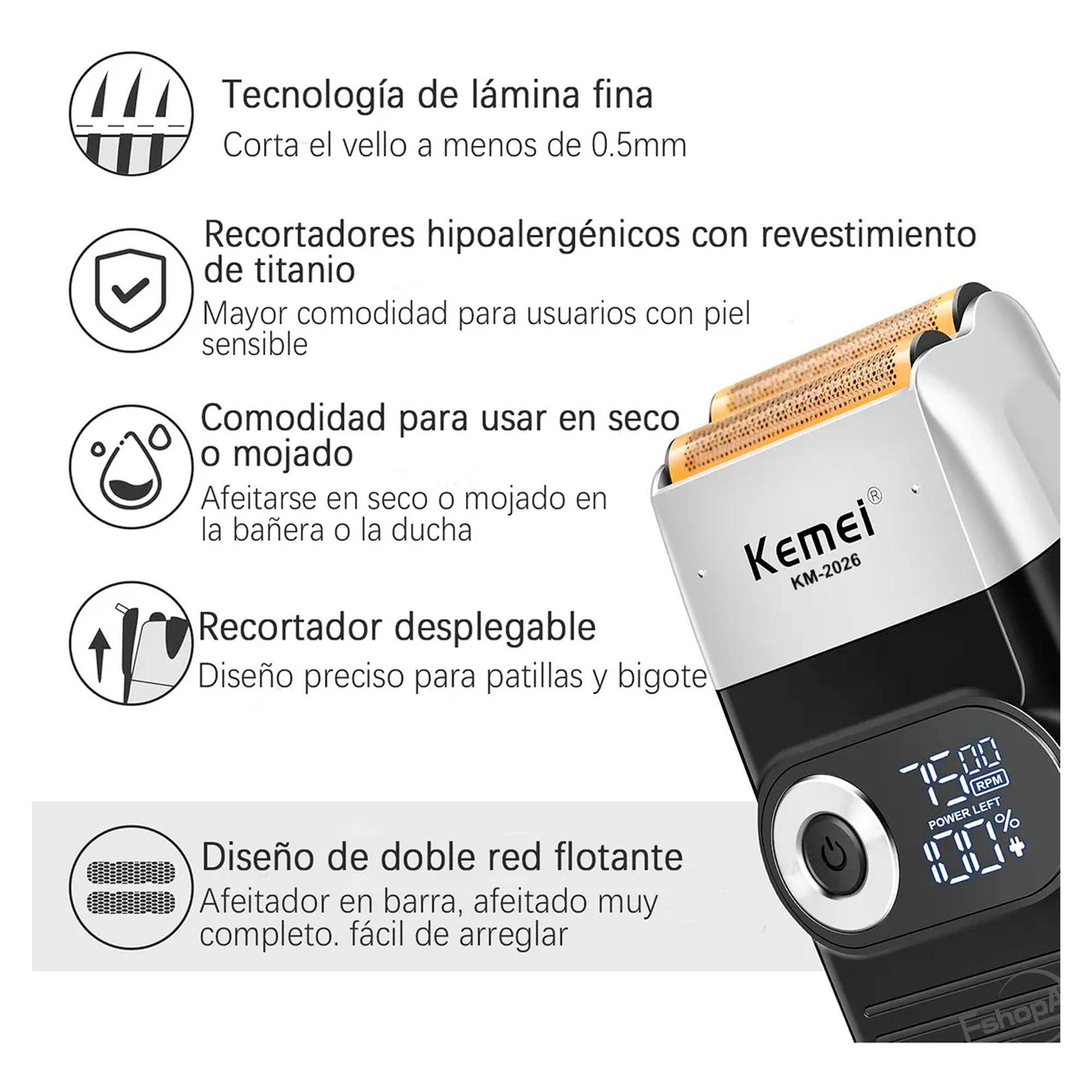 Máquina Afeitadora Shaver Kemei Km-2026 Inalámbrica Usb-4