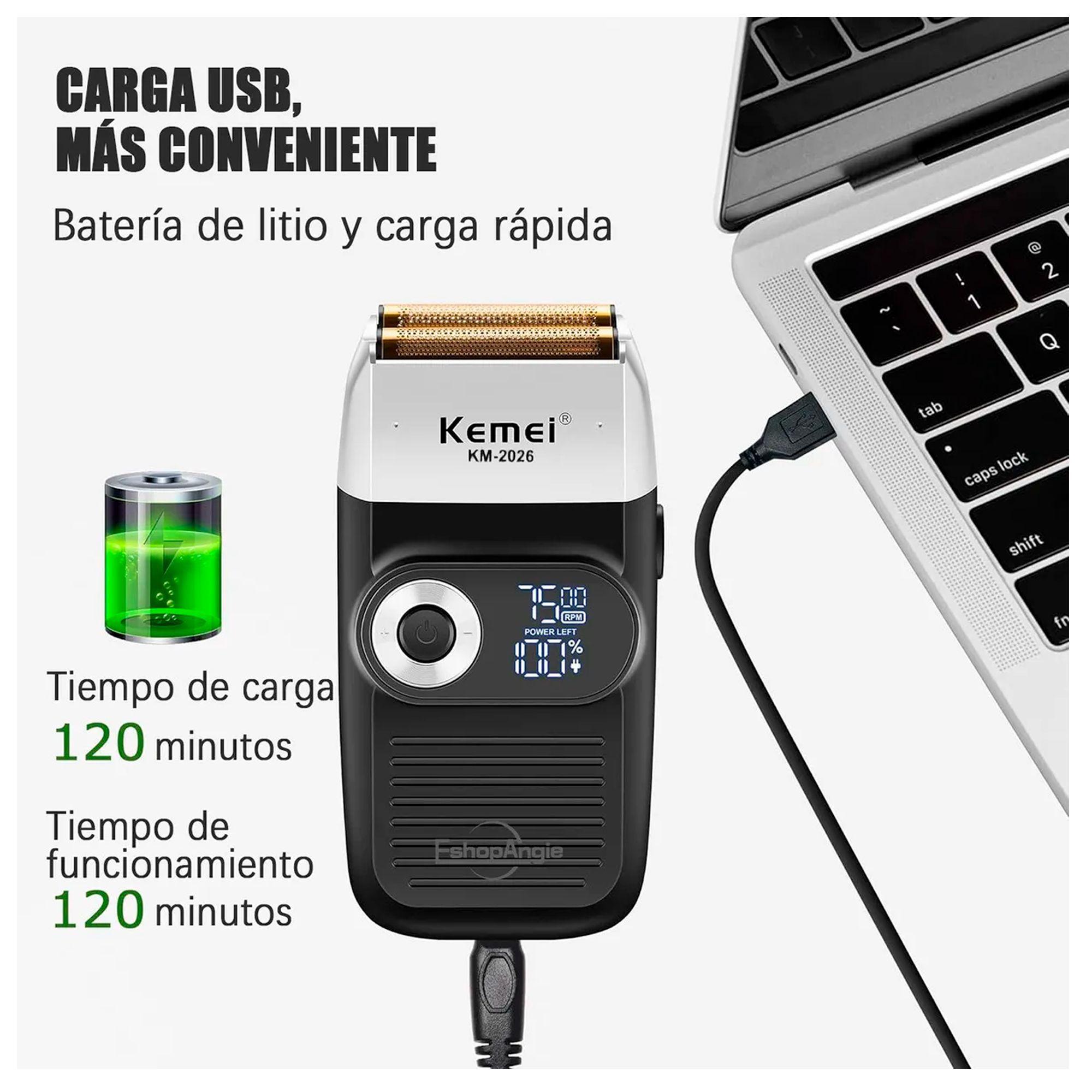 Máquina Afeitadora Shaver Kemei Km-2026 Inalámbrica Usb-5