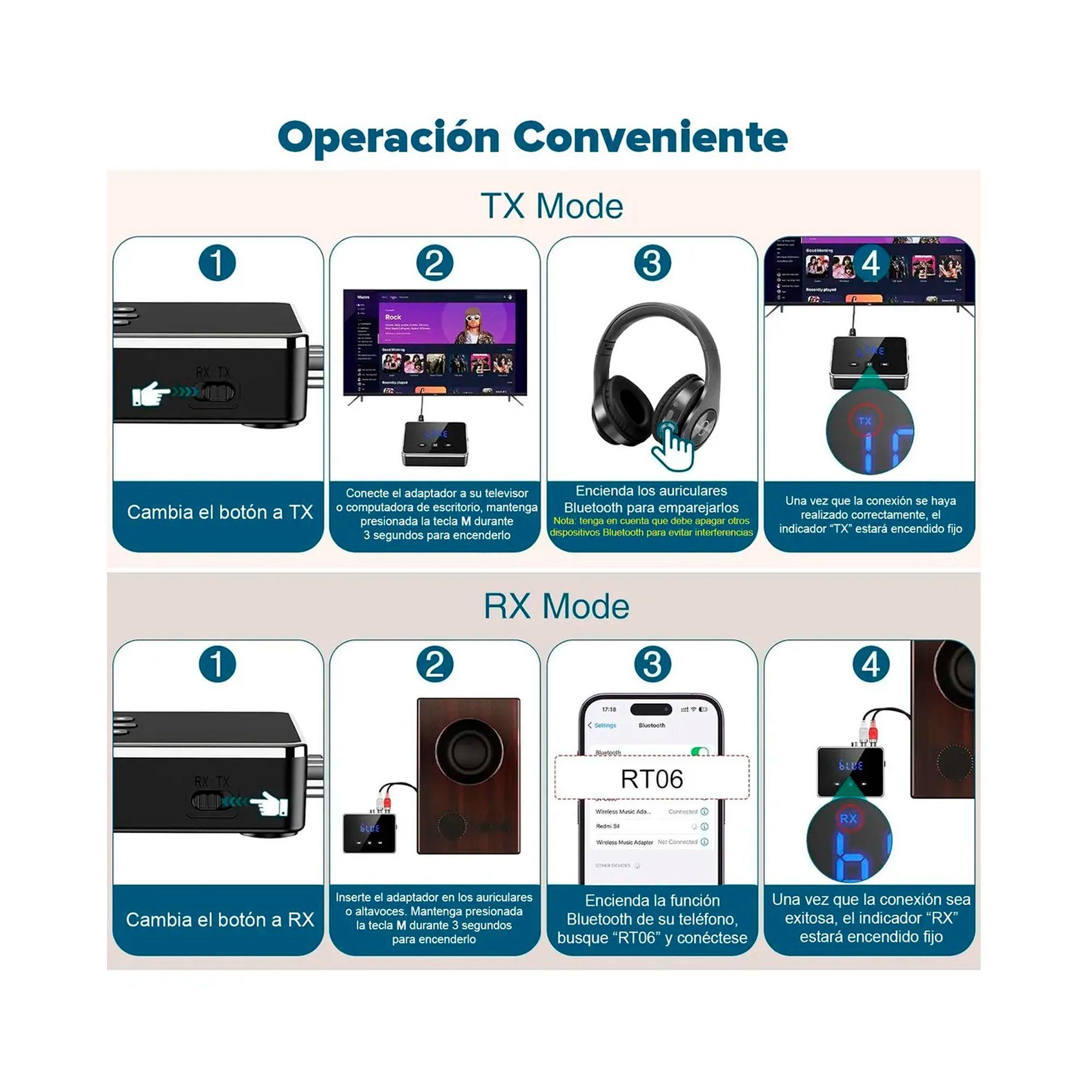 Transmisor Receptor Adaptador Bluetooth Convertidor Optico-5