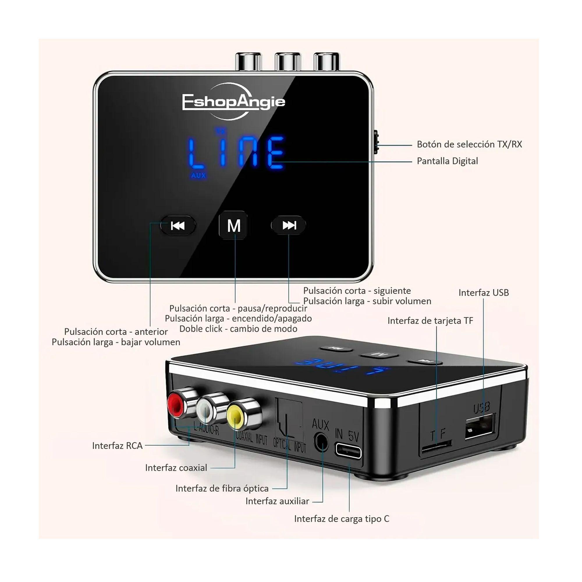 Transmisor Receptor Adaptador Bluetooth Convertidor Optico-7