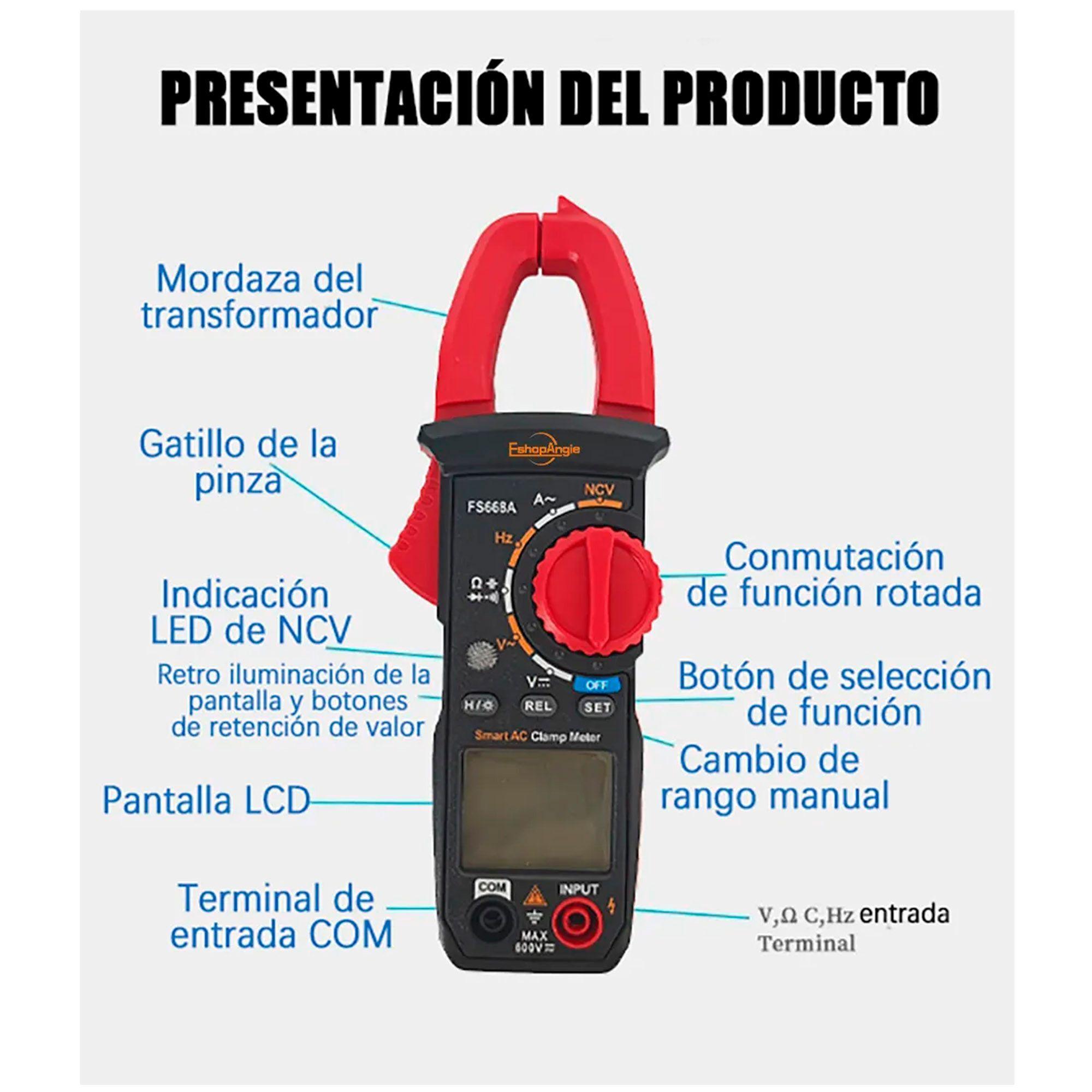 Amperímetro Pinza Tenaza Tester Multimetro Digital-2
