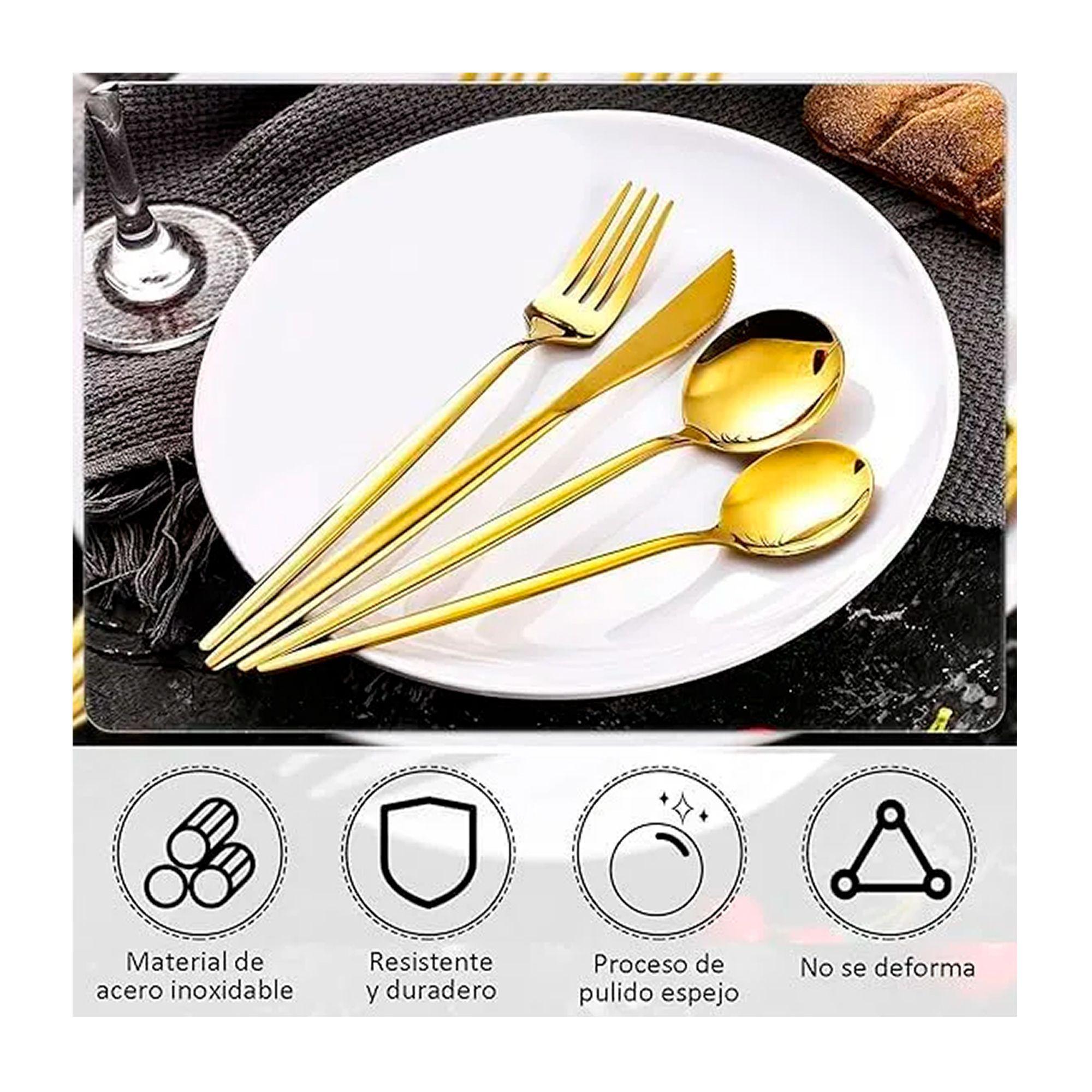 Juego 24 Cubiertos Cuchilleria Acero Inoxidable Con Estuche-3