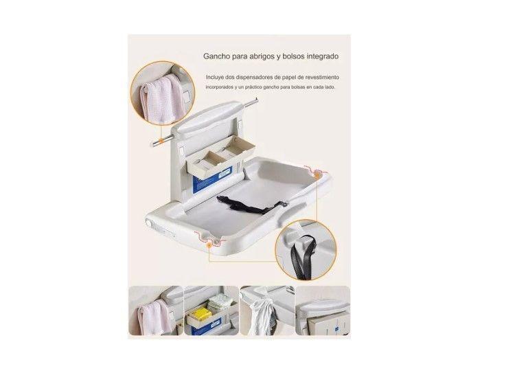 Mudador Cambiador Plegable Para Bebe Horizontal Baño Público-2
