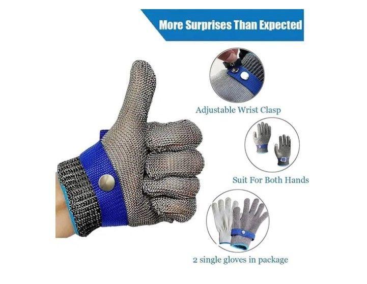 Guante Anticorte Carnicero Resistente De Acero Inoxidable-3