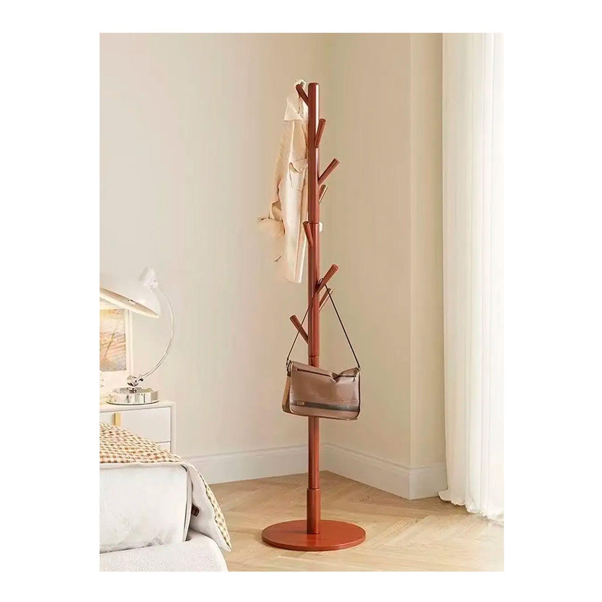 Perchero Colgador De Pie Madera 8 Ganchos Armable 172x38cm-5