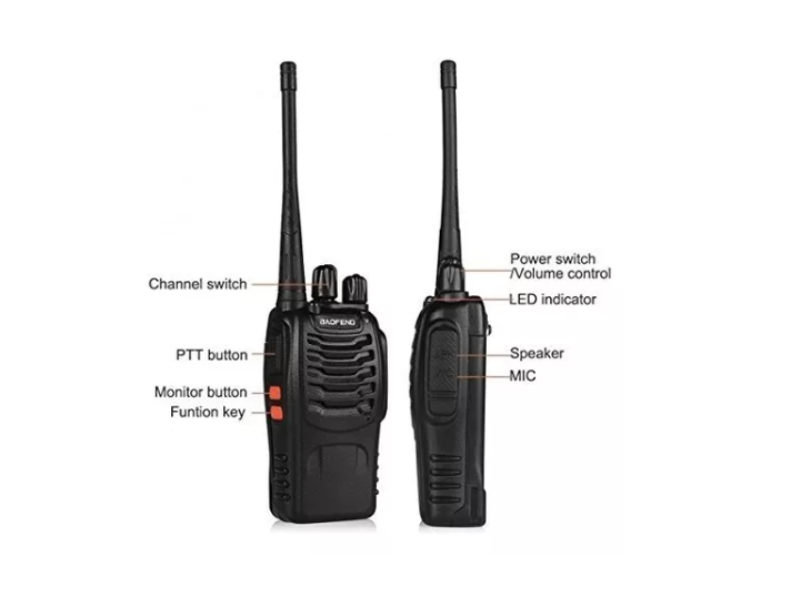 Pack 2 Radio Transmisor Walkie Talkie Bf-888s Manos Libres-1
