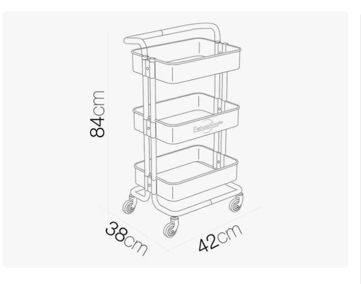 Carrito Organizador Con Ruedas Multiuso 3 Niveles-4