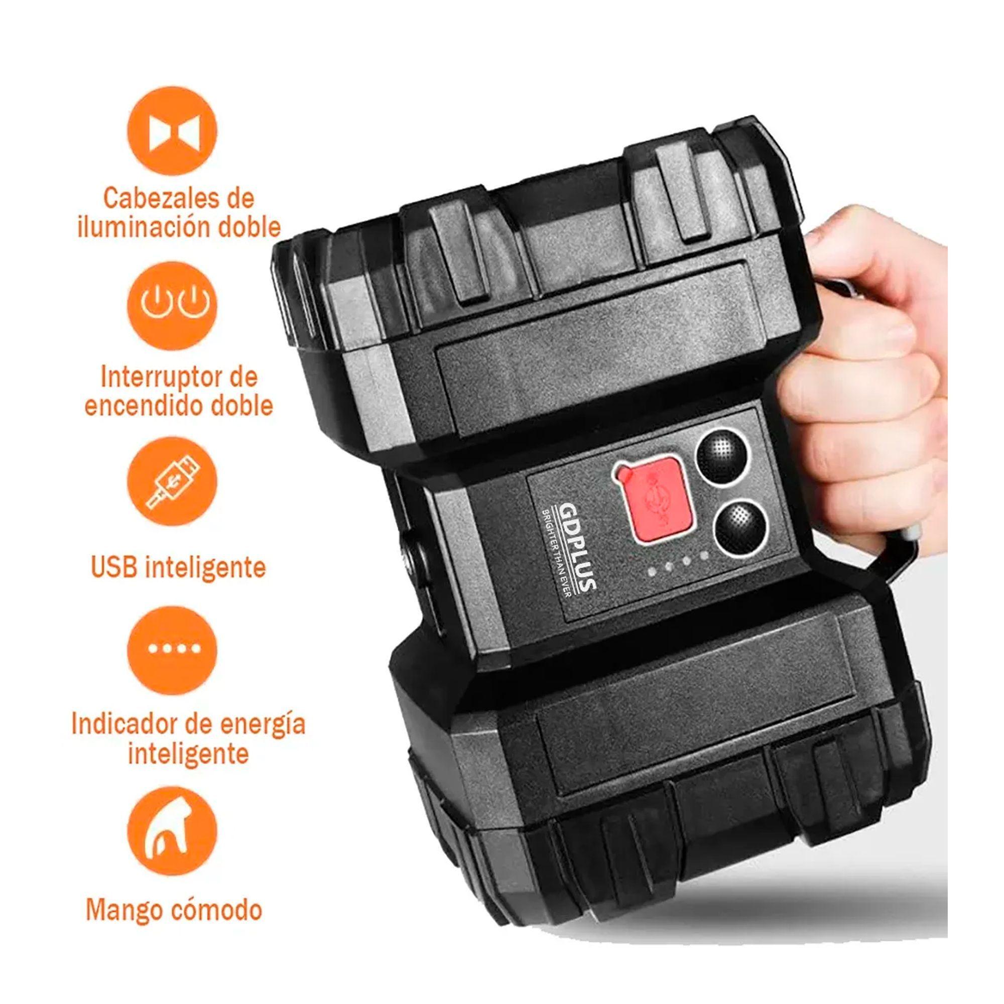 Linterna Recargable Doble Cabeza Led Multiuso Emergencia-3