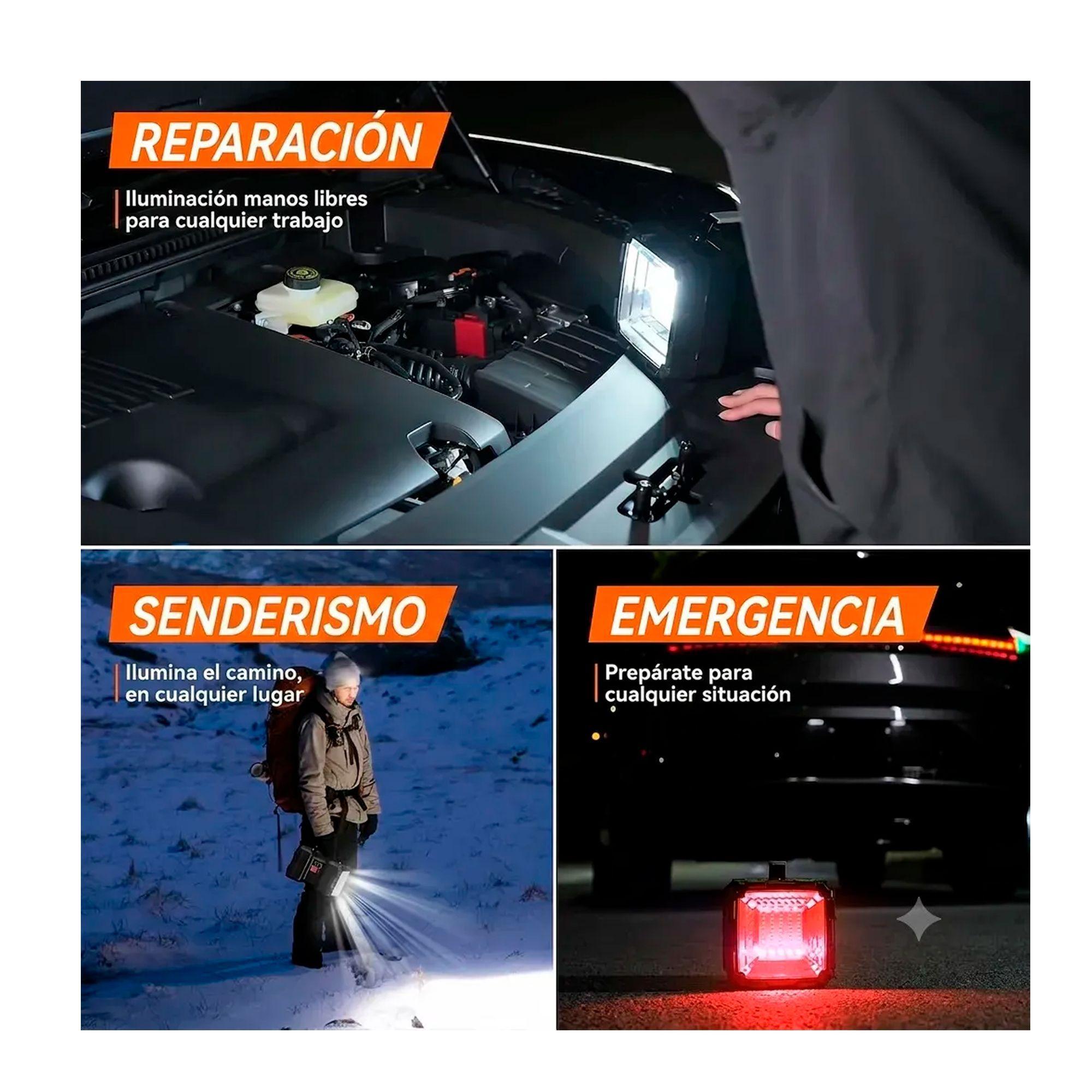 Linterna Recargable Doble Cabeza Led Multiuso Emergencia-4