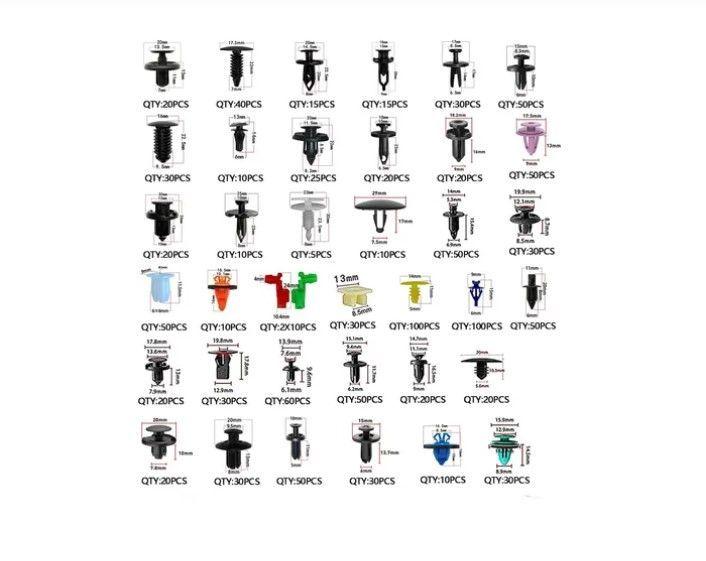 Kit 1295 Clip Broche Retencion Plastico Auto Lata Tapabarro-5