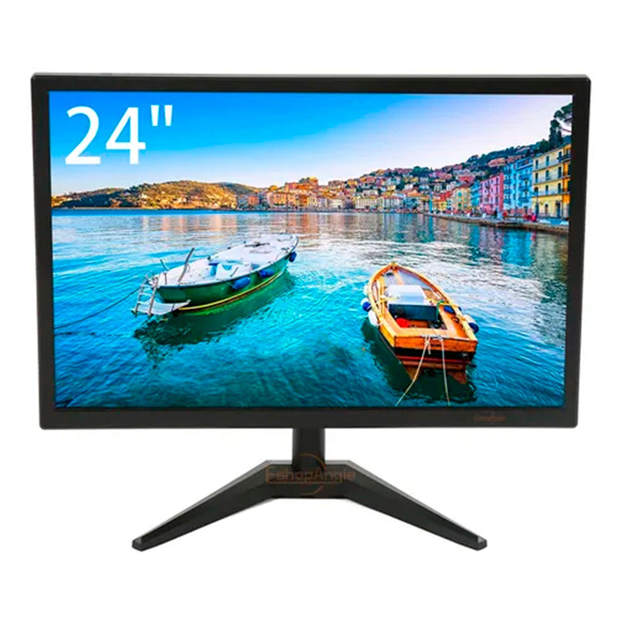 Monitor Pc Para Oficina 24'' Hd Display 1920*1080 Hdmi Vga-0