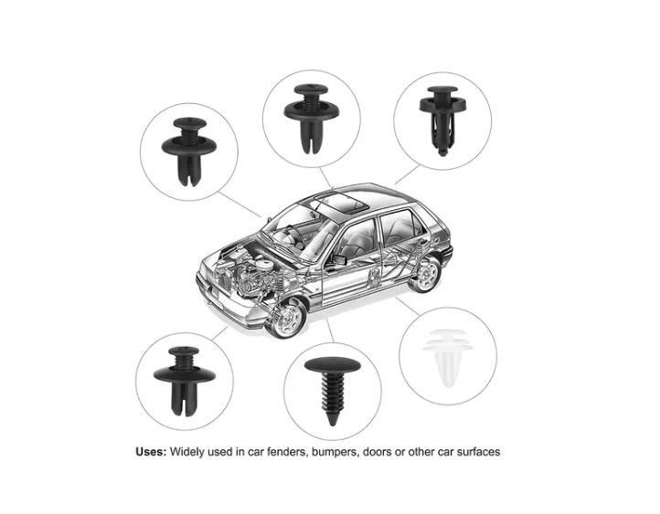 Set Clip Remache Plastico Sujecion Para Coche -2