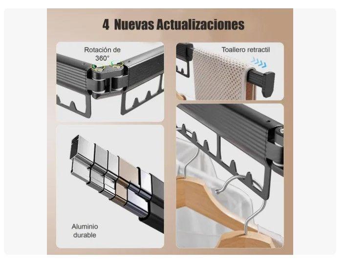 Tendedero Plegable Colgadores De Ropa Ajustable-5