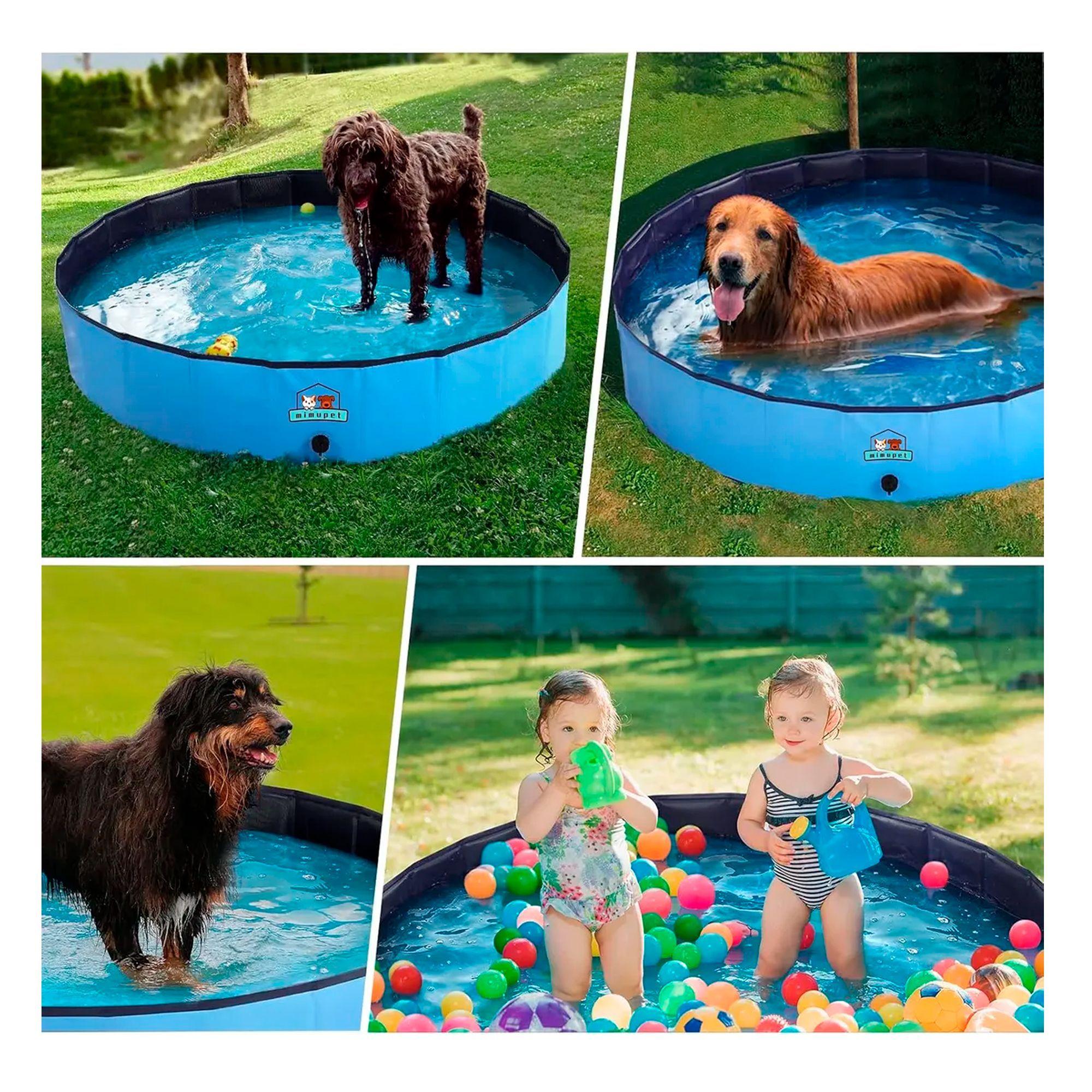 Piscina Plegable Para Mascotas Niños Pvc Resistente 120x30cm-4