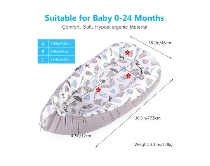 Cama Cojín Nido Colecho De Algodón Para Bebe 93x53cm-2