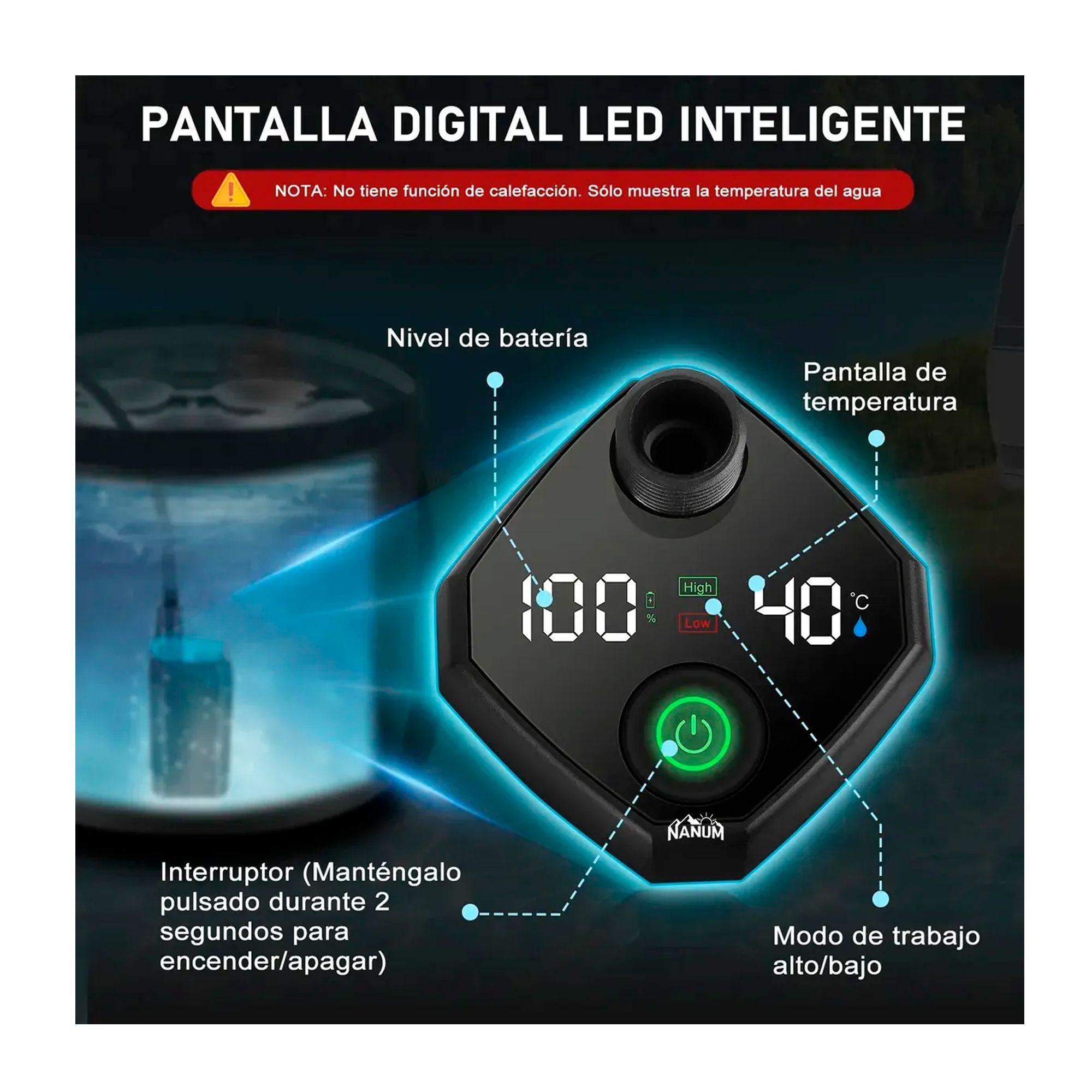 Ducha Portatil Camping 20l Recargable Con Pantalla Led-1