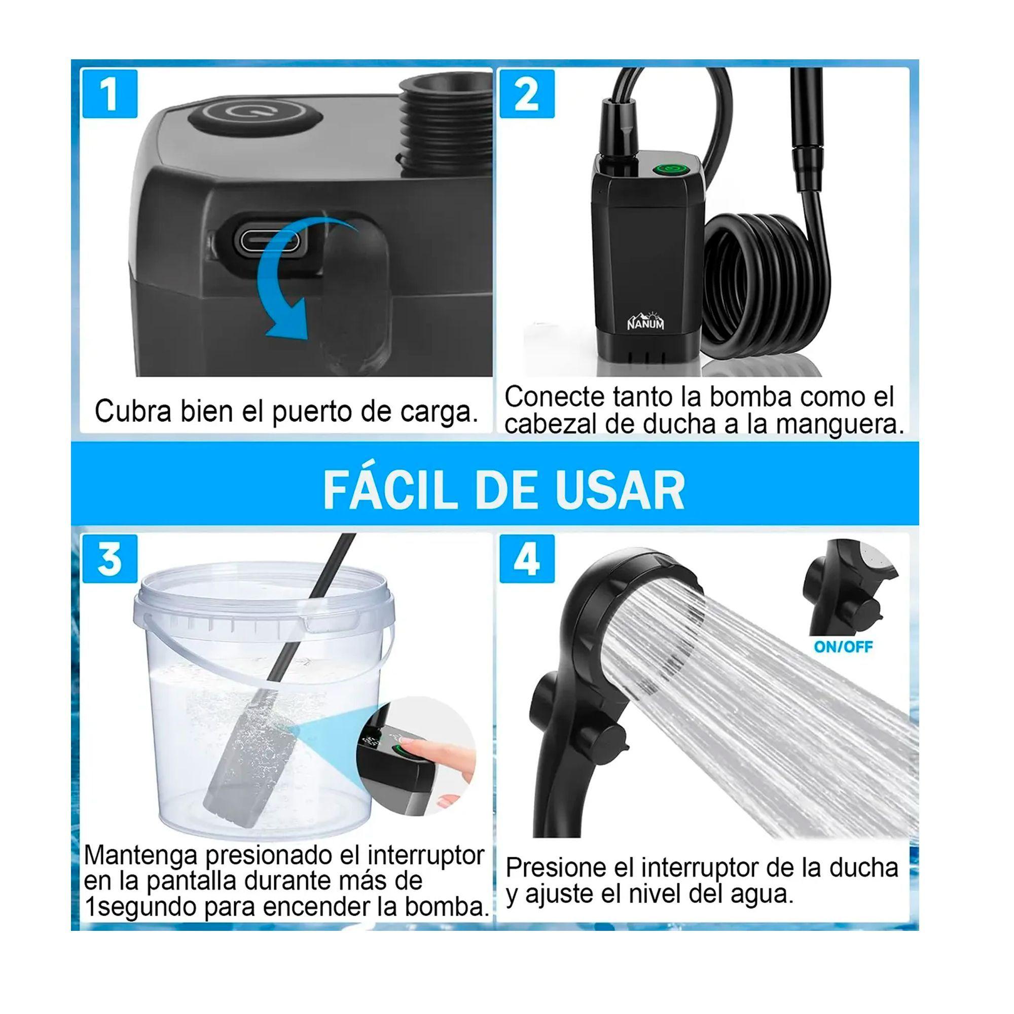 Ducha Portatil Camping 20l Recargable Con Pantalla Led-3