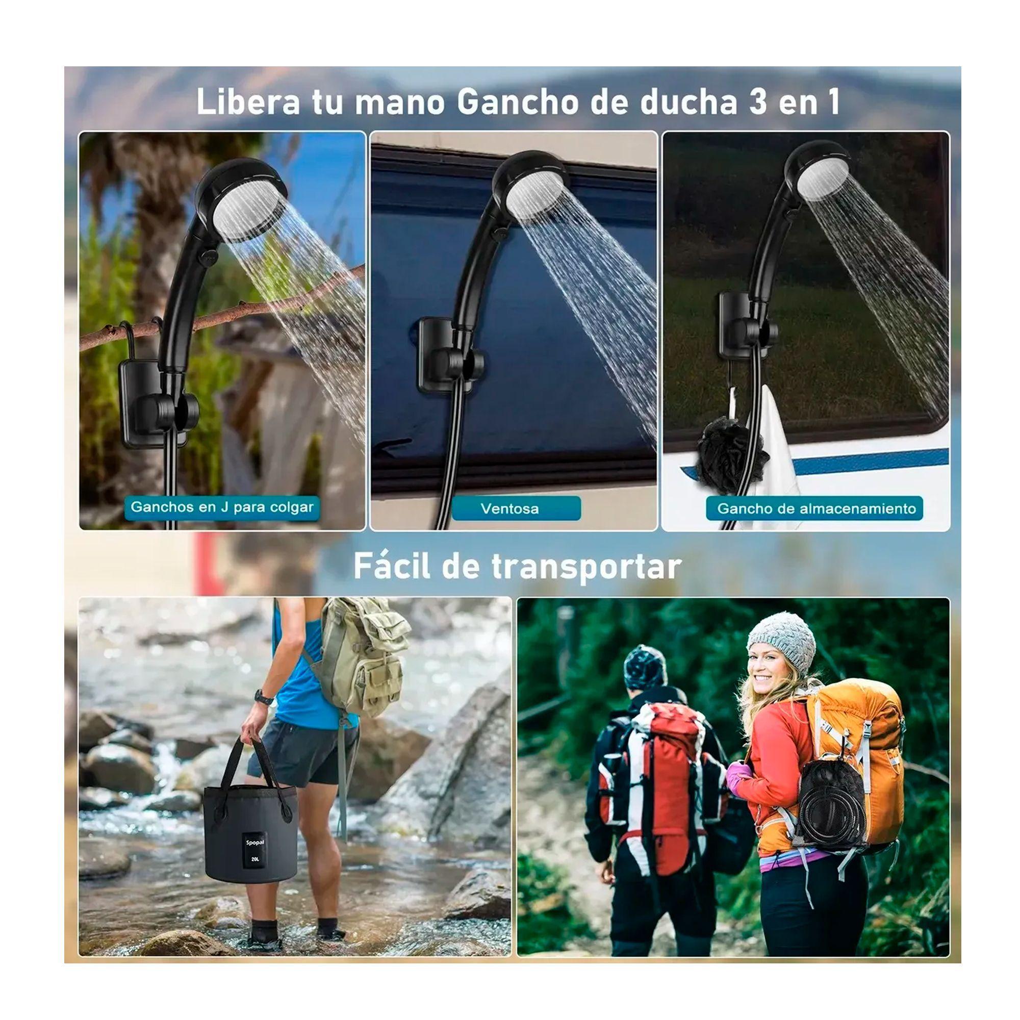 Ducha Portatil Camping 20l Recargable Con Pantalla Led-7