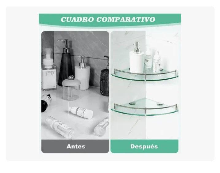 Pack 4 Organizador Repisa Esquineras De Vidrio Ducha Estante-3