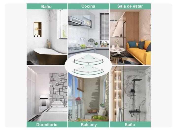 Pack 4 Organizador Repisa Esquineras De Vidrio Ducha Estante-4