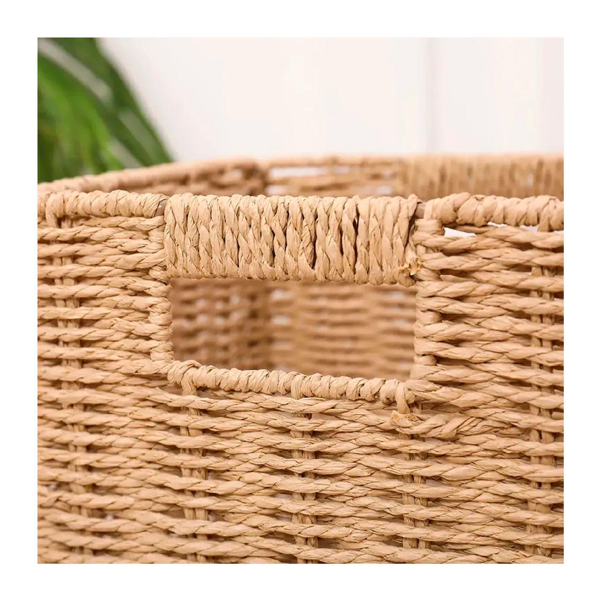 Cesta Canasto Organizador Decorativo De Mimbre Plegable-1