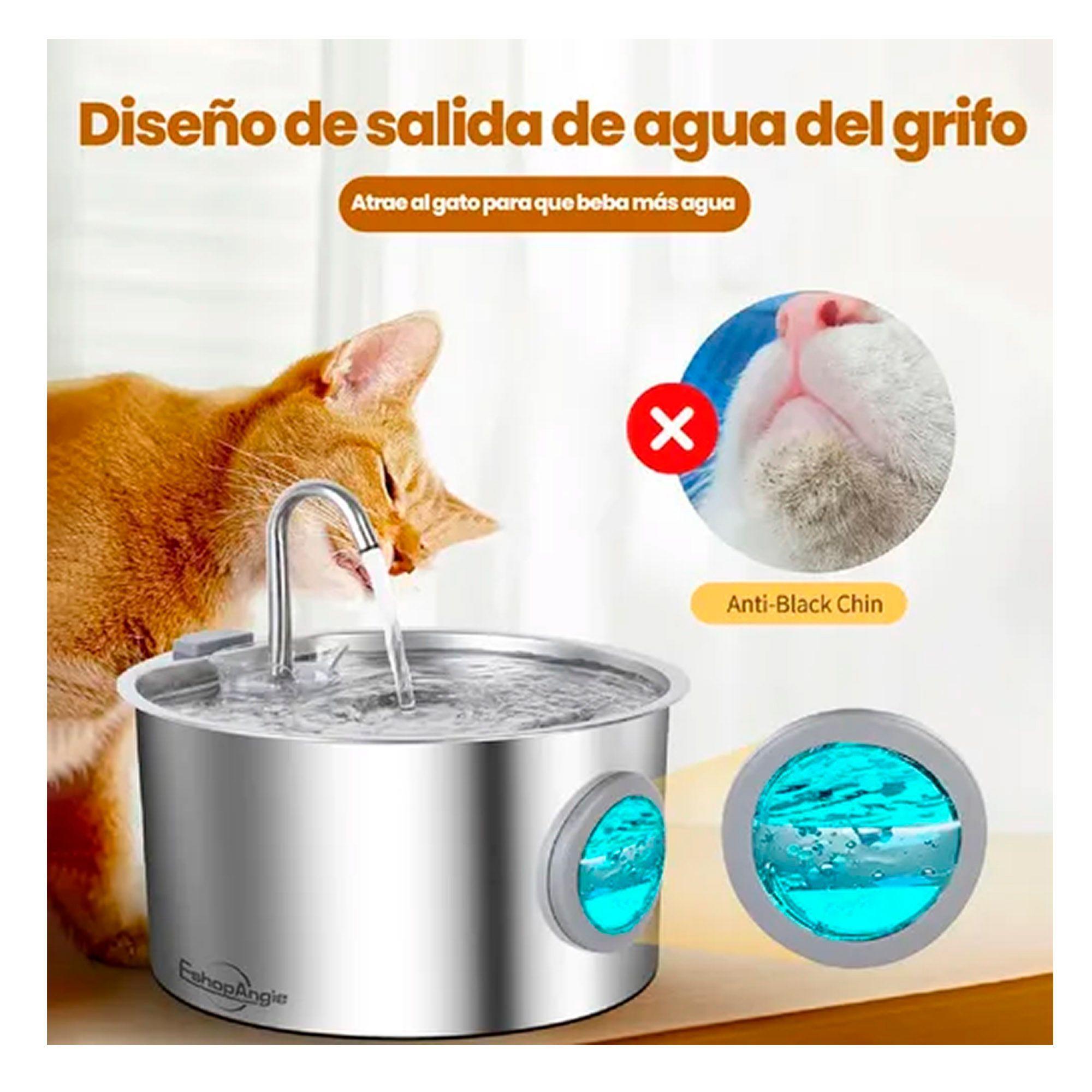 Bebedero Fuente De Agua Gatos Mascotas Automatico Acero 3.2l-3