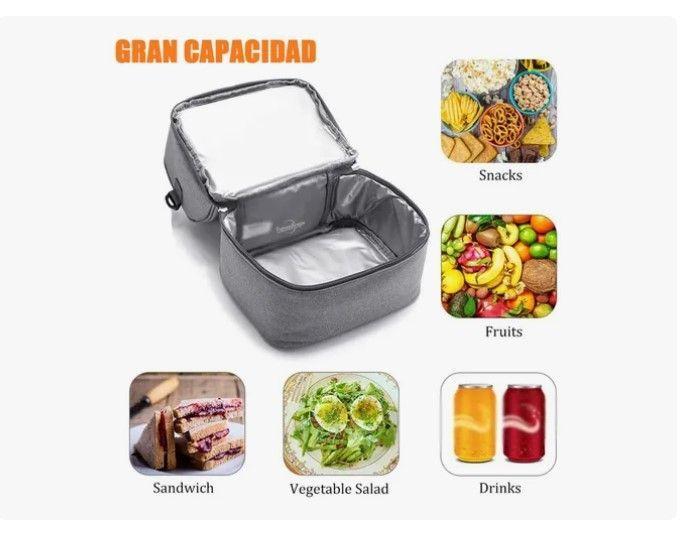 Lonchera Termica De 2 Pisos Impermeable Con Correa-4