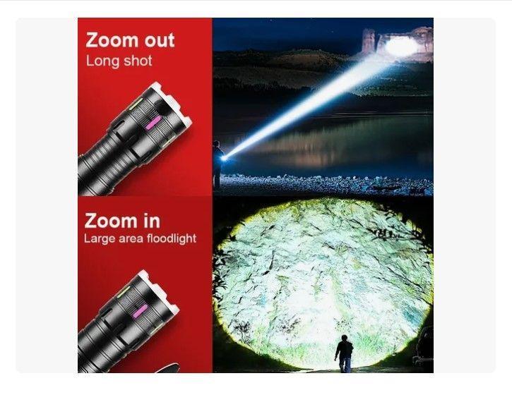 Linterna Led Ultrapotente Con Zoom Recargable-4