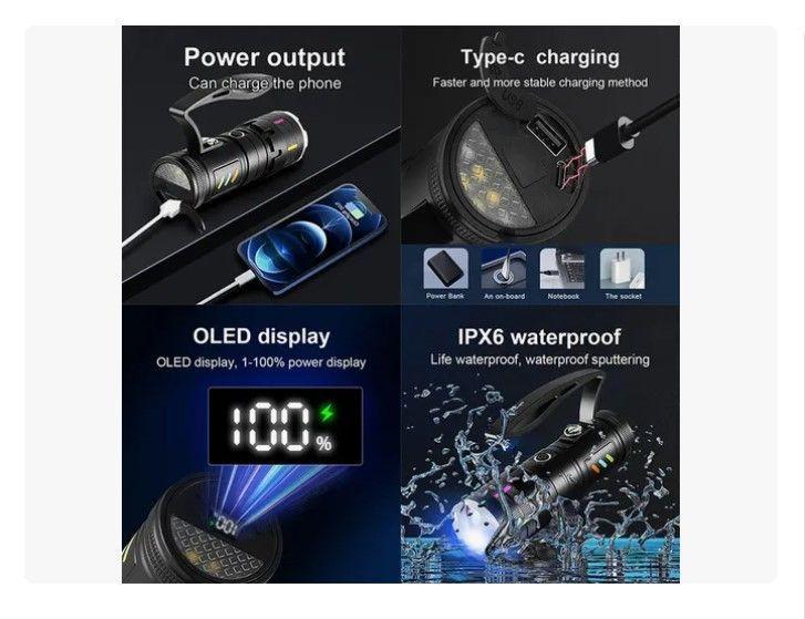 Linterna Led Ultrapotente Con Zoom Recargable-7
