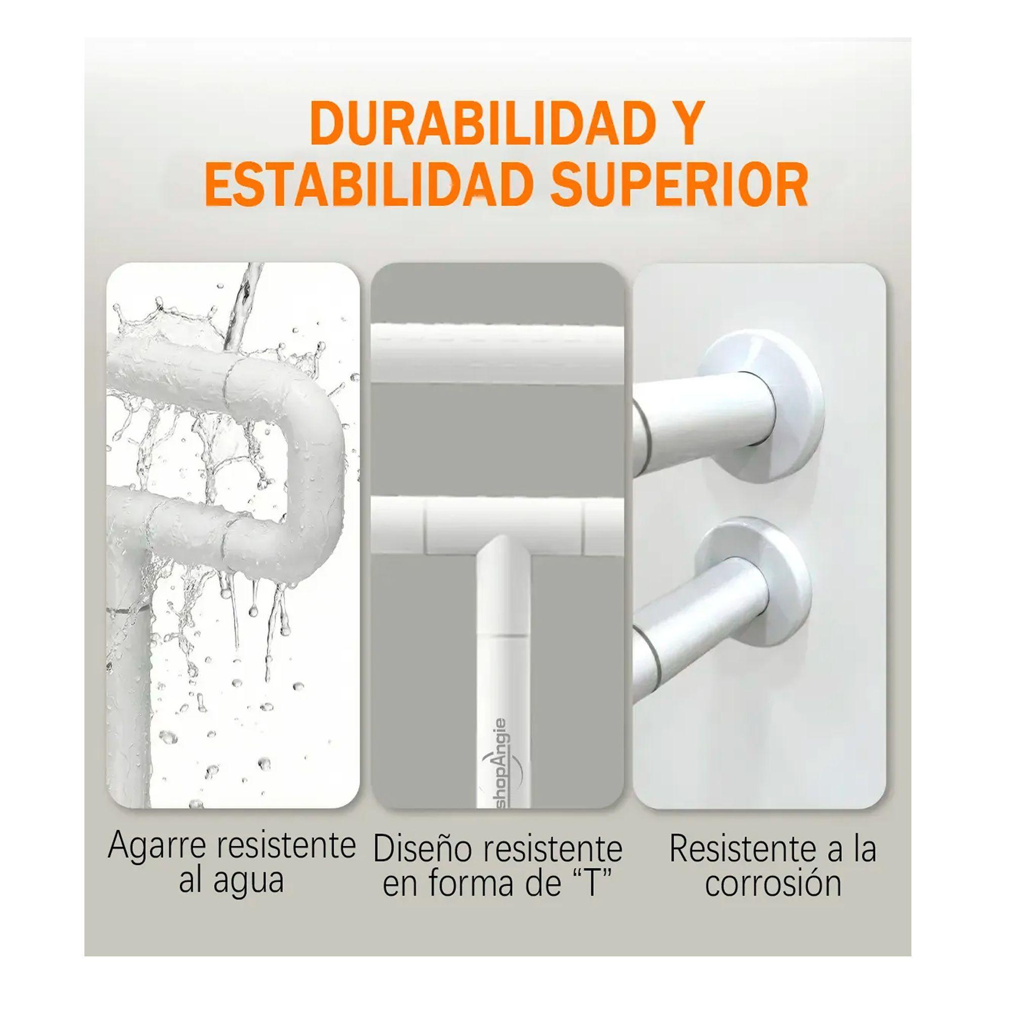 Barra Seguridad Baño Discapacitados Acero Inox Muro Piso-4