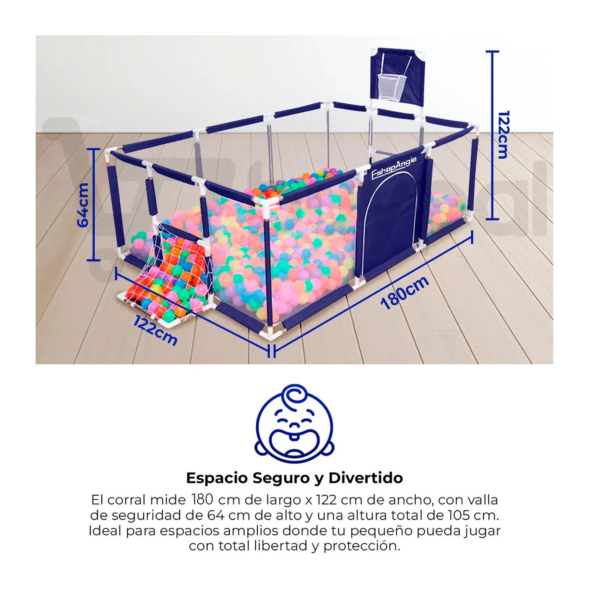Corral Seguridad Bebes Con Aro De Basket 180cm Sin Pelotas-6