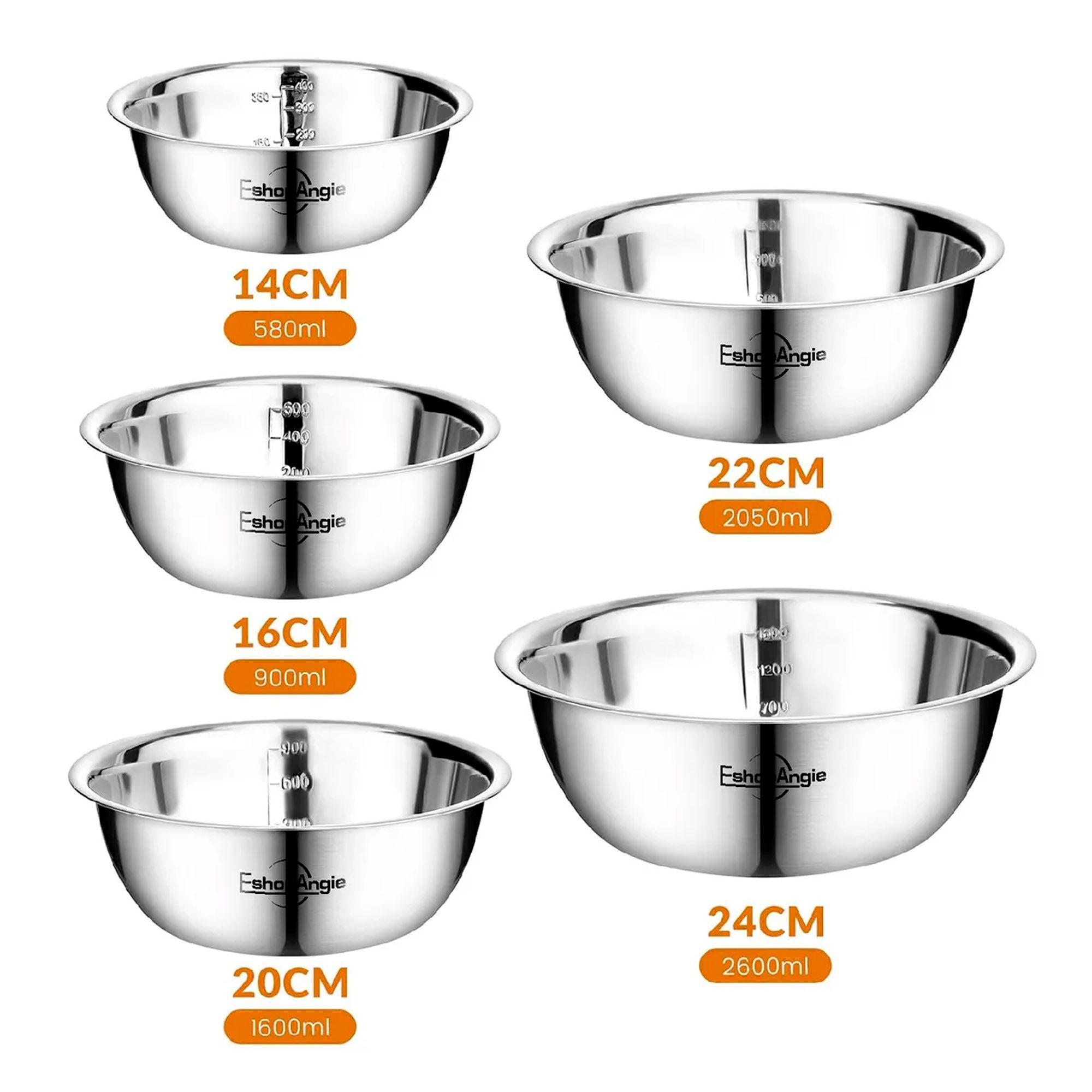 Pack 5 Bowl Pocillo Acero Inoxidable Reposteria Cocina-2