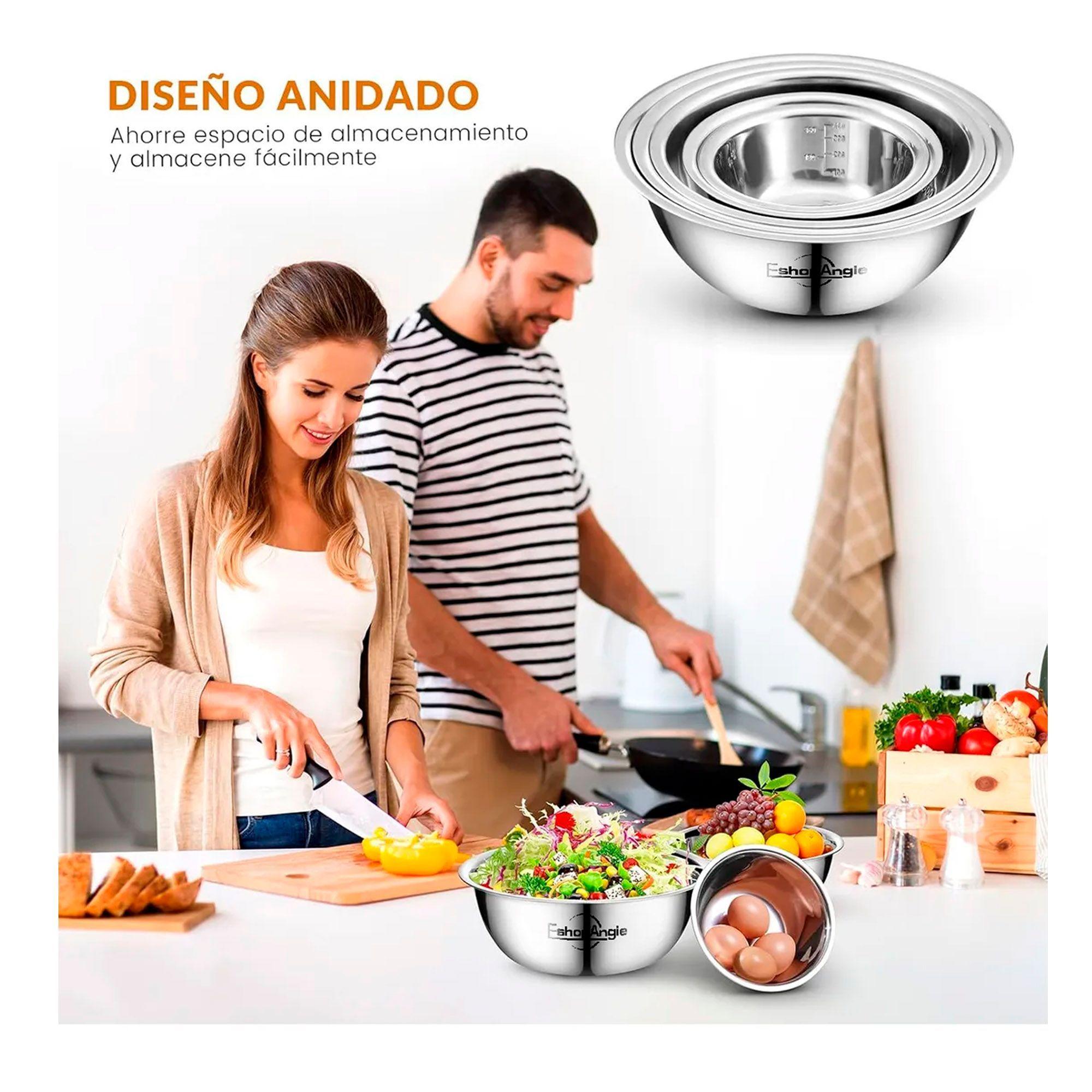 Pack 5 Bowl Pocillo Acero Inoxidable Reposteria Cocina-3